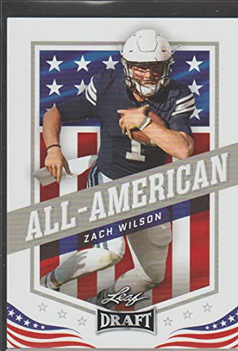 2021 Leaf Draft #48 Zach Wilson BYU Cougars All-American (RC – Rookie Card) NFL Football Card NM-MT