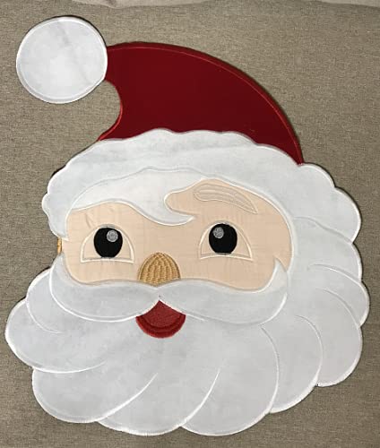 Santa Claus Placemats Set of 4 for Christmas,Holiday,Parties,Holidays,Winter Home Decoration,Embroidered Santa Claus Craft, (16″×20″（Set of 4）, Santa Claus)