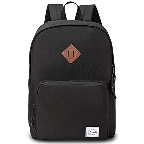 VASCHY School Backpack, Ultra Lightweight Backpack for Men Women Schoolbag Bookbag for Kids Teen Boys Girls Black