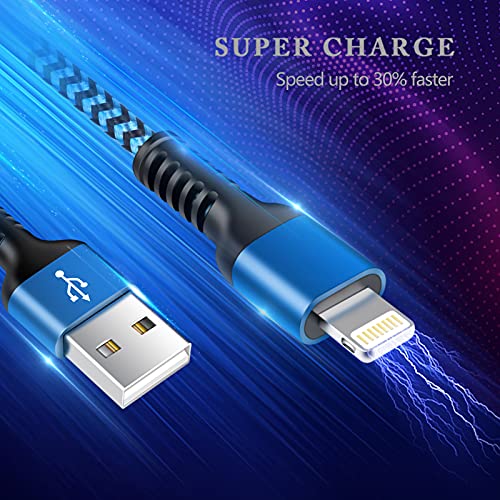 [3/6/10FT-5Pack] iPhone Charger Apple Certified Lighting Charge Cords Phone Power Data Cable Nylon Braided Fast Charging Wire for iPhone 13 12 Pro Max Mini 11 XR XS X 10 8 7 6s 6 Plus SE 2020, iPad | The Storepaperoomates Retail Market - Fast Affordable Shopping