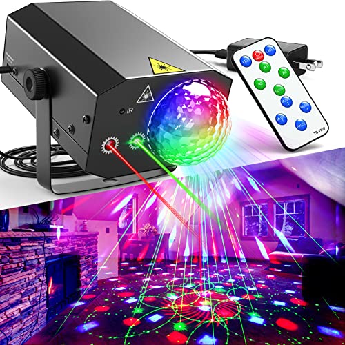 Disco Lights + Disco Ball 2 in 1 Party Lights caivimvn Dj Disco Light LED Stage Light Strobe Lights Sound Activated with Remote Control for Parties Xmas Club Bar Birthday Home Decoration
