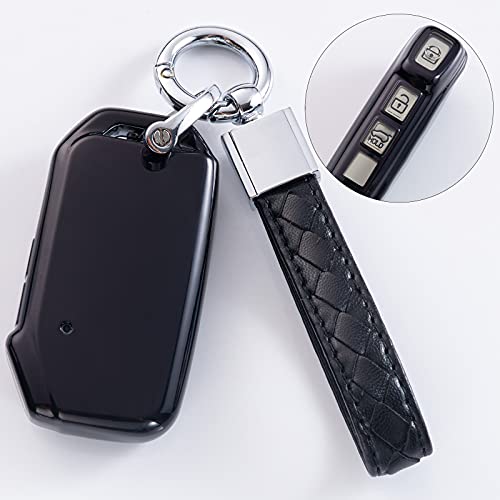 Smart Key Fob Case for KIA CEED CERATO Forte NIRO SELTOS Sorento Soul SPORTAGE Telluride 3 4 Button Keyless Entry Remote Personalized Cover ，Black