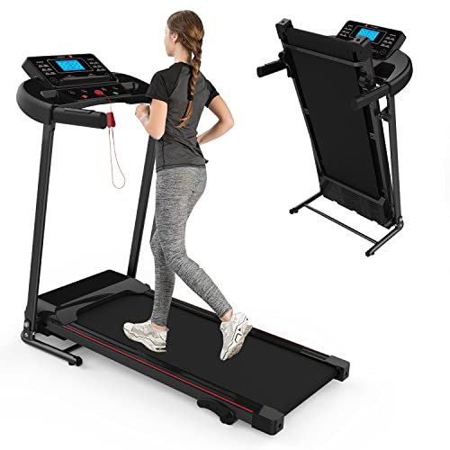 Home Foldable Treadmill with Incline, Folding Treadmill for Home Workout, Electric Walking Treadmill Machine 15 Preset or Adjustable Programs 250 LB Capacity MP3