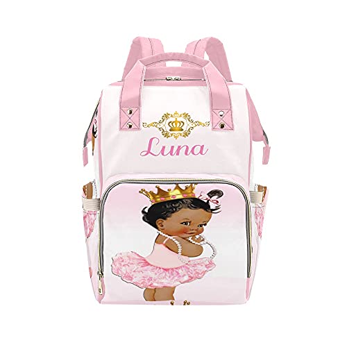Cute Golden Hat Girl Diaper Bags with Name Waterproof Mummy Backpack Nappy Nursing Baby Bags Gifts Tote Bag for Women