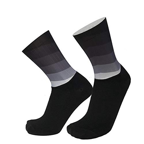 HHSW Socks For Men Anti-Slip Silicone Summer Aero White Line Cycling Sports Running Socks-Gradient_Black_One_Size_(35-46)
