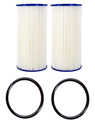 CFS Compatible with AO-WH-PREL-RP, HDX HDX4PF4 Pleated High Flow Whole House Water Filter: Reduces Sediment Water Filters and 2 O rings 2 Pack