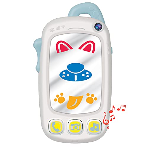 Baby Selfie Toy Phone with Easy-Press Buttons & Light-up Mirror – Baby Phone for 9+ Month Old – Play Phone Baby Musical Toys to Encourage Tummy Time, for Babies