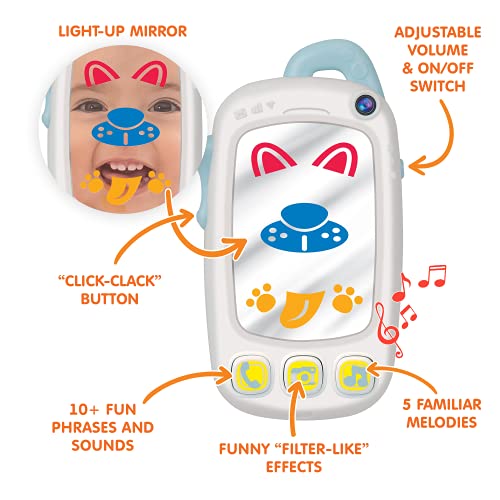 Baby Selfie Toy Phone with Easy-Press Buttons & Light-up Mirror – Baby Phone for 9+ Month Old – Play Phone Baby Musical Toys to Encourage Tummy Time, for Babies | The Storepaperoomates Retail Market - Fast Affordable Shopping