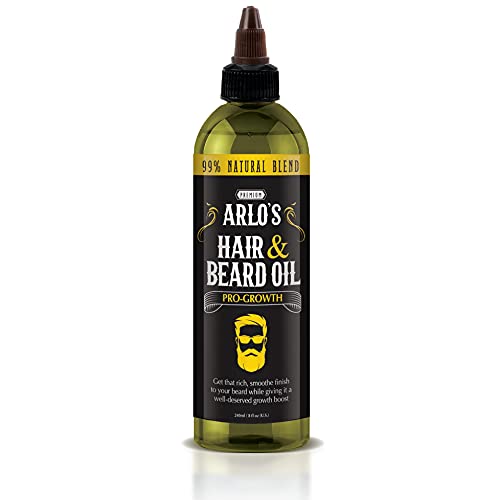 Arlo’s Pro-Growth Hair and Beard Oil 8 oz. – Hair Oil, Mustache Oil and Beard Oil Growth
