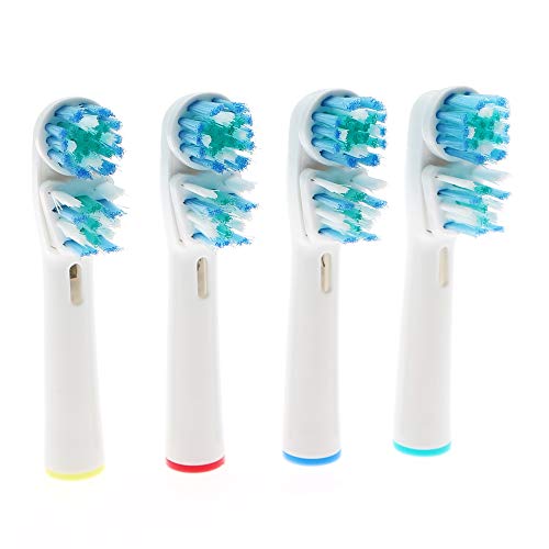 Replacement Brush Heads Compatible with Oral B- Double Clean Design, Double Clean Brush Heads, Compatible with Braun Oral-B Dual Clean Electric Toothbrush – Pack of 4