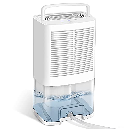 Gocheer 64oz Dehumidifiers for Home, 5000 Cubic Feet(550 Sq.ft) Quiet Dehumidifier for Home with Drain Hose, Portable Small Dehumidifiers for Bedroom Bathroom Basements Closet RV