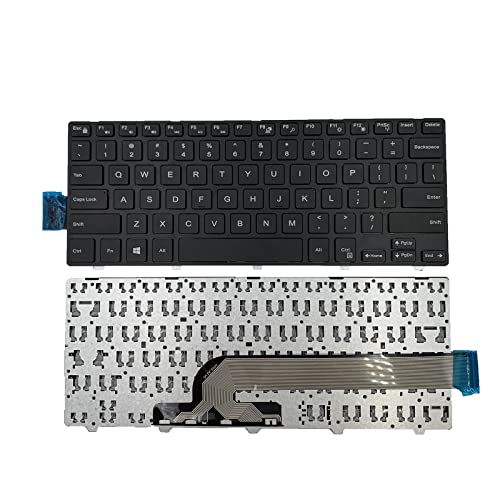Laptop Replacement Keyboard for Dell Inspiron 3442 Series 14-5000 14-5447 14-3000 3443 3451 3452 3458 3446 3448 N5447 N3442 14CR 14MR 050×15 SN8233 US Layout No Backlight US Layout Black