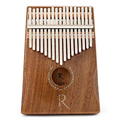 Handcrafted Kalimba 17 Key Thumb Piano – Premium Mbira Finger Piano Made From African Mahogany – Portable Musical Instrument For Adults & Kids With Protective Hard Kalimba Case & Other Accessories