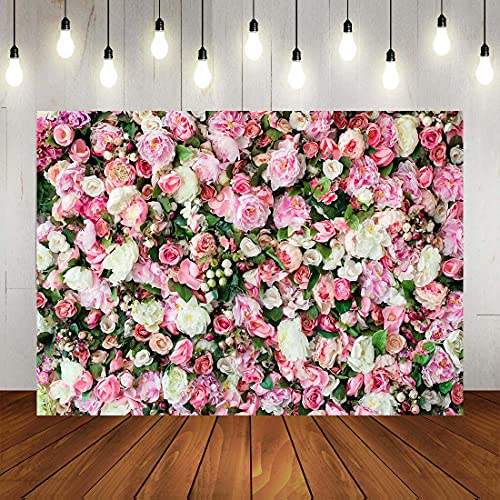 Art Studio 9x6FT Flower Photo Background Pink Rose Photography Backdrop for Pictures Newborn Bridal Shower Birthday Party Banner Decor Supplies Vinyl Photo Studio Props