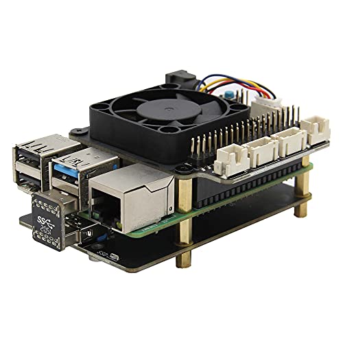 Geekworm for Raspberry Pi 4, X857 V2.0 mSATA SSD Expansion Board + X735 V3.0 Power Management with Safe Shutdown & PMW Cooling Fan Expansion Board (Not Include Raspberry Pi 4)