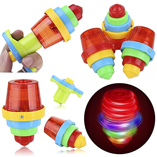 PROLOSO 12 Pcs Spinning Tops Light Up Spinning Toys for Kids Birthday Party Favors Stocking Stuffers