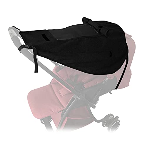 Pram Sunshade Sun Cover, Sun Shade Stroller for Baby, Universal Waterproof Stroller Sunshade Cover Anti-UV with Viewing Window for Stroller(Black)