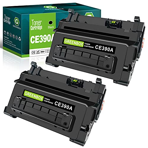 GREENBOX Compatible Toner Cartridge Replacement for HP 90A CE390A 90X CE390X for Laserjet Enterprise 600 M602 M601 M4555 M602dn M602n M602x M603dn M603n M4555f M4555h Printer (2-Pack Black)