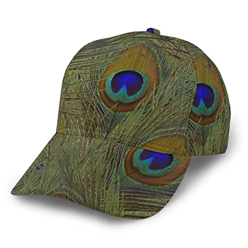 YZICO Baseball Caps Adjustable for Women Green Peacock Print Dad Cap Fashion Casual Sport Novel Girls Hats One Size