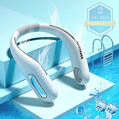 Neck Fan Portable Bladeless,2400mah Hands Free,Big Neck Gift,Rechargeable 3 Speed Battery Operated Hanging,Usb Powered Wearable Leafless Personal Neck Fans.360 Degree Air Conditioner Quite For Outside
