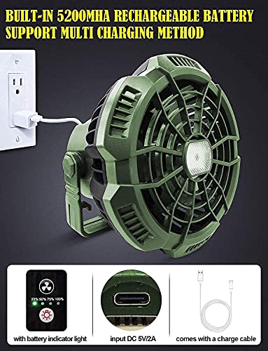 BD002- AYAMAYA Pop up Tent for 4-6 Person Family Camping Green+Rechargeable Camping Fan with Led Light & Remote Control | The Storepaperoomates Retail Market - Fast Affordable Shopping