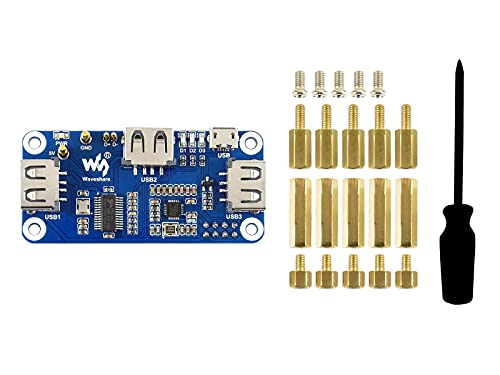PoE Ethernet/USB HUB HAT Expansion Board for Raspberry Pi Zero/Zero 2 W/W/WH, with 1 RJ45 10/100M Ethernet Port, 3 USB Ports Compatible with USB2.0/1.1,802.3af-Compliant