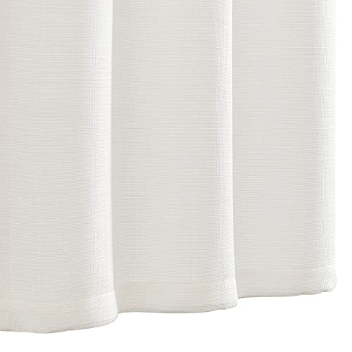 jinchan White Kitchen Curtains 24 Inch Tier Curtains for Living Room Linen Textured Cafe Curtains for Bathroom Farmhouse Country Light Filtering Short Window Curtain Set Rod Pocket 2 Panels | The Storepaperoomates Retail Market - Fast Affordable Shopping