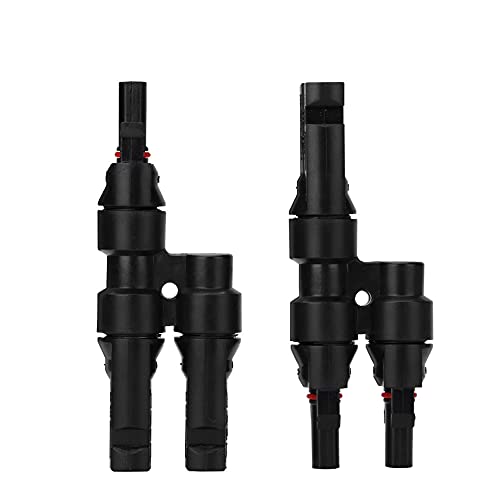 BAYM Solar Panel T Branch 2 to 1 MMF + FFM Cable Connector Solar Wire Connector T-Type T2 Coupler Combiner(1 Pair)