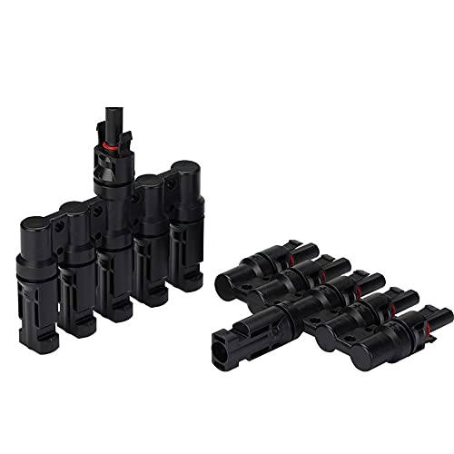 BAYM Solar Panel T Branch 5 to 1 5M/F + 5F/M Cable Connector Solar Wire Connector T-Type T5 Coupler Combiner(1 Pair) | The Storepaperoomates Retail Market - Fast Affordable Shopping