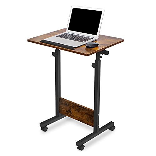 KOUPA Height Adjustable Mobile Standing Desk 16×24 in,360° Flip Desk Stand Desk Home Office Table Standing Desk for Small Space Offices,Easy to Assemble(Adjustable Height: 32in-47in)
