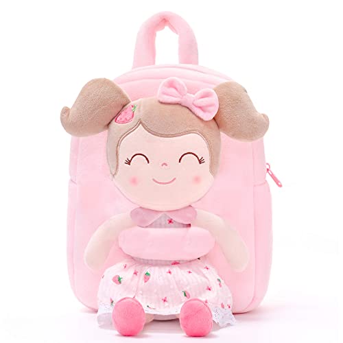 Gloveleya Personalized Kids Backpack with Strawberry Soft doll Age 2+