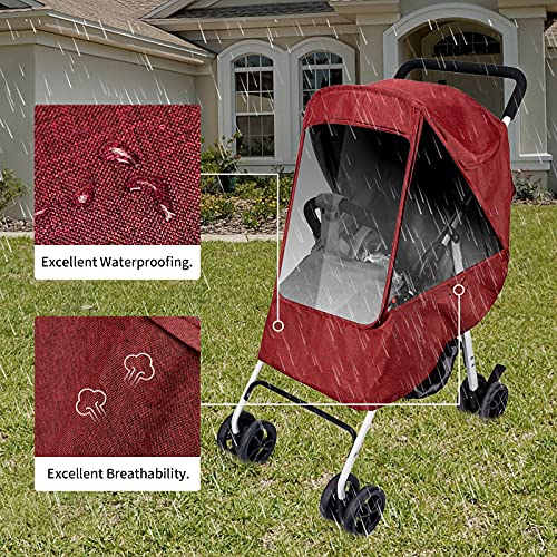 Stroller Rain Cover & Mosquito Net,Weather Shield Accessories – Protect from Rain Wind Snow Dust Insects Water Proof Ventilate Clear-Breathable Bug Shield for Baby Stroller by Gihims(Red) | The Storepaperoomates Retail Market - Fast Affordable Shopping