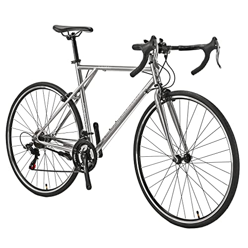 EUROBIKE Road Bike, XC560 700C Road Bikes for Men, Shimano 21 Speeds,Lightweight Bicycle, Mens Road Bicycle, Commuter Bike (Silver)