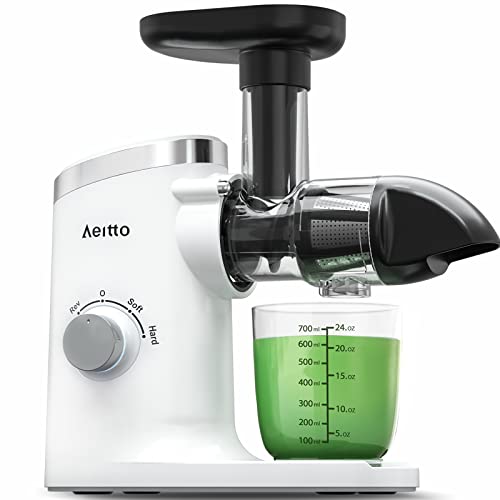Cold Press Juicer,Aeitto Slow Juicer,Masticating Juicer,Celery Juice Extractor,Juicer Machines with 2-Speed Modes,Reverse Function & Quiet Motor for Vegetables And Fruits,Easy to Clean with Brush
