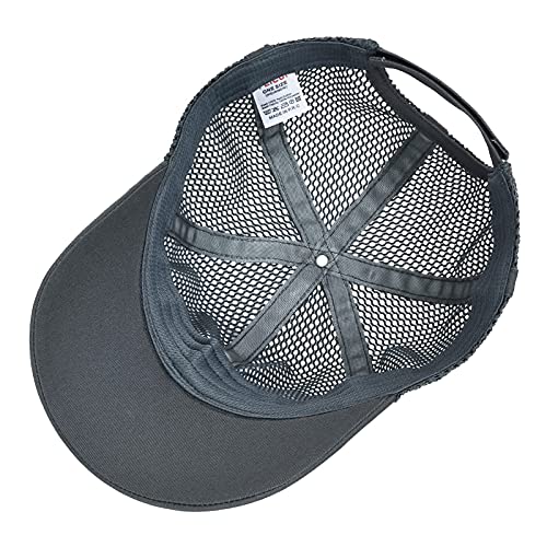 FEICUI Men Mesh Trucker Baseball Cap Hat Adjustable 6-Panel Hat Outdoor Sports Wear (Grey) | The Storepaperoomates Retail Market - Fast Affordable Shopping