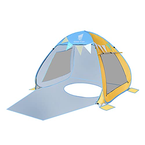 GEERTOP Portable Beach Tent for Kids Pop Up Beach Sun Shade UPF 50+ Instant Umbrella Cabana Shelter Tent Easy Set Up for Outdoor Playing, Backyard, Park Camping