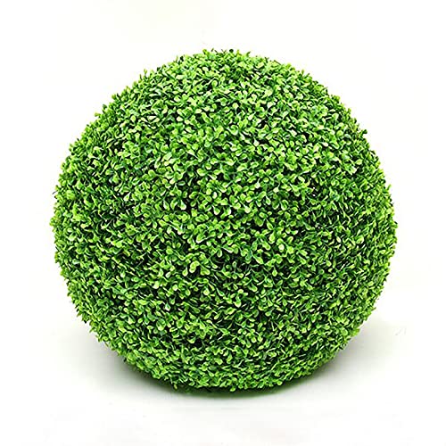 9 inch Artificial Green Plant Decorative Balls,Artificial Plant Topiary Ball Faux Boxwood Decorative Balls-UV Protected,for Indoor, Outdoor, Garden, Wedding, Balcony, Backyard and Home Decor (A)