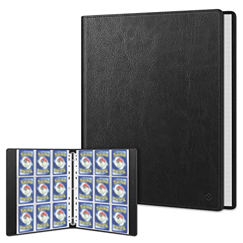 Fintie 360 Pockets Trading Card Sleeves Binder, Collectible Card Album Folder, Compatible with Pokemon, MTG, YUGIOH, Baseball Cards, Sports Football Cards (Black)