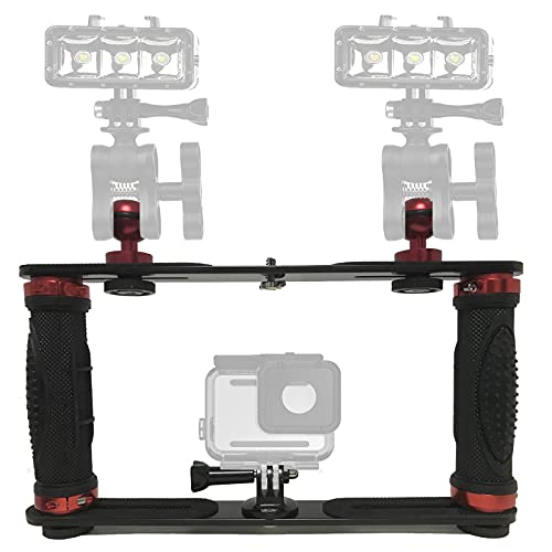 Aluminium Alloy Underwater Video Light Stabilizer Tray for Action Camera and Any Other Camera with 1/4 inch Screw Hole for Videomaker Film-Maker Video-grapher