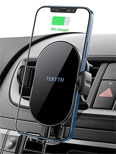Wireless Car Charger, 15W/10W/7.5W Qi Car Charger, Auto-Clamping Wireless Car Charger for iPhone 14/14 Pro/13/12/11 Pro/11 Pro Max/XS Max, Galaxy S21/S20/S10/S9/S8 and All Plus/Note10