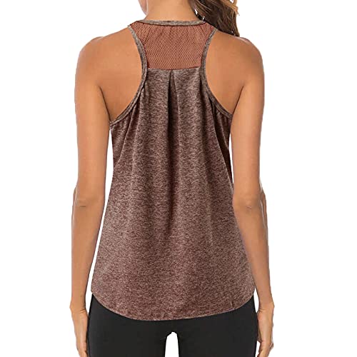 Workout Tank Tops for Women Dry fit Sleeveless Shirts Yoga Top Athletic T-Shirt Mesh Racerback for Sport Gym Running