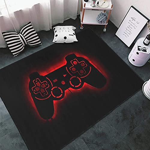 Red Game Controller Area Rug Non-Slip Carpets Floor Mat for Bedroom Living Room Home Decoration 5.2’x7.5′(Premium)