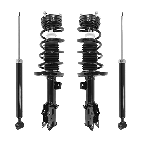 COMPLETESTRUTS – Front Complete Strut Assemblies with Coil Springs and Rear Shock Absorbers Replacement for 2011-2013 Ford Fiesta – Set of 4, black