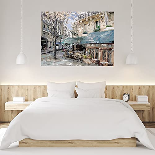 Fine Art Canvas Bistro de Paris I000 Canvas Print by Artist Studio Arts for Living Room, Bedroom, Bathroom, Kitchen, Office, Bar, Dining & Guest Room – Ready to Hang – 32InW x 24InH, 32 in x 24 in (W x H) | The Storepaperoomates Retail Market - Fast Affordable Shopping