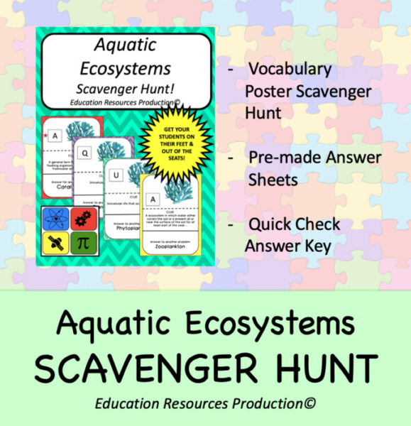 Aquatic Ecosystem Scavenger Hunt Activity