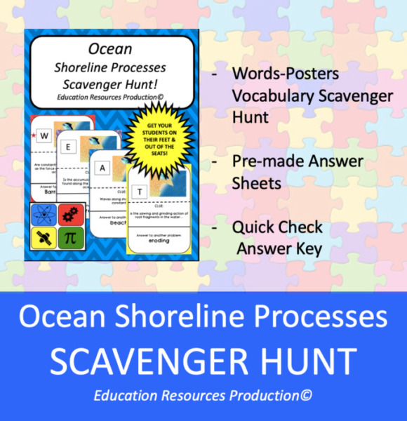Ocean Shorelines Scavenger Hunt Activity