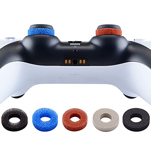 PlayVital 5 Pairs Aim Assist Target Motion Control Precision Rings for PS5, for PS4, Xbox Series X/S, Xbox One, Xbox 360, Switch Pro Controller – 5 Colors 3 Different Strength