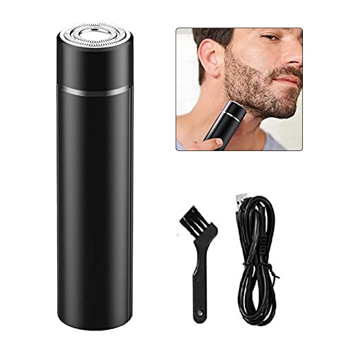 Small Electric Razor for Men, Portable Mini USB Rechargeable Safety Best Razors with Waterproof Power Display Compact Cordless Quick Charge Nose Mustache Trimmer Wet/Dry Electric Rotary Shaver
