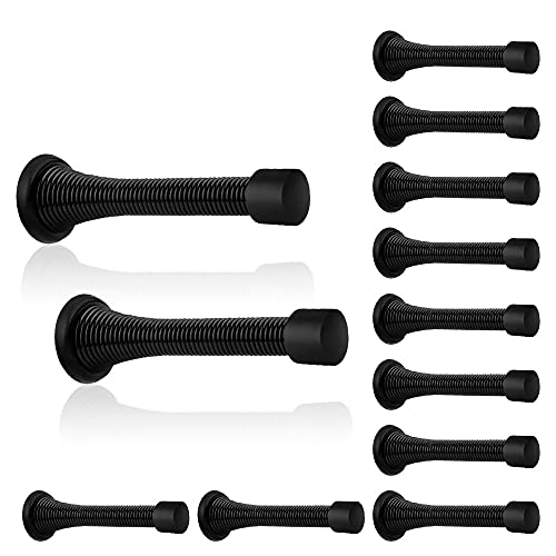 12 Pack Oil Rubbed Bronze Door Stoppers,3-1/4” Heavy Duty Door Stop-Flexible Spring Door Stopper with Brown Rubber Bumper Tips | The Storepaperoomates Retail Market - Fast Affordable Shopping