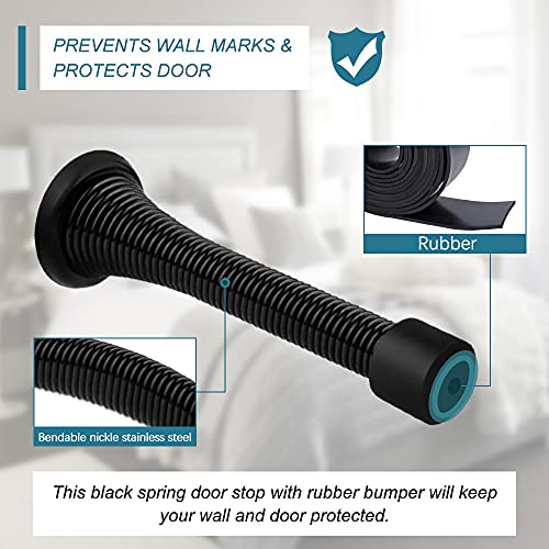 12 Pack Oil Rubbed Bronze Door Stoppers,3-1/4” Heavy Duty Door Stop-Flexible Spring Door Stopper with Brown Rubber Bumper Tips | The Storepaperoomates Retail Market - Fast Affordable Shopping